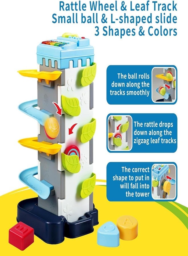 EXOMOON ألعاب برج الكرات للأطفال من إكسومون 4 في 1 مع موسيقى وأضواء، ألعاب تعليمية للأطفال من عمر 1-3 سنوات، لعبة تمييز الألوان وفرز الأشكال للأطفال من عمر 12-24 شهرًا، ألعاب إسقاط الكرات للأطفال من عمر سنة فما فوق، بنين وبنات - Image 2